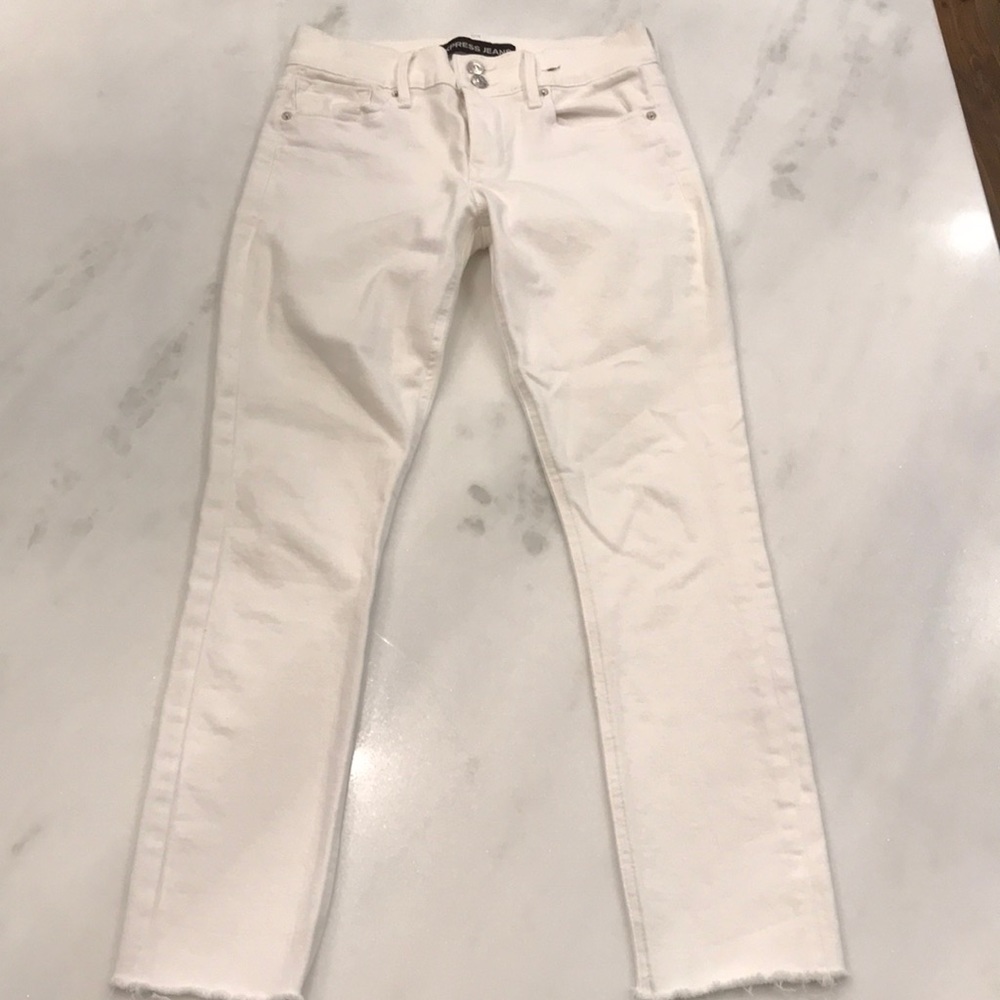 Express white skinny jeans